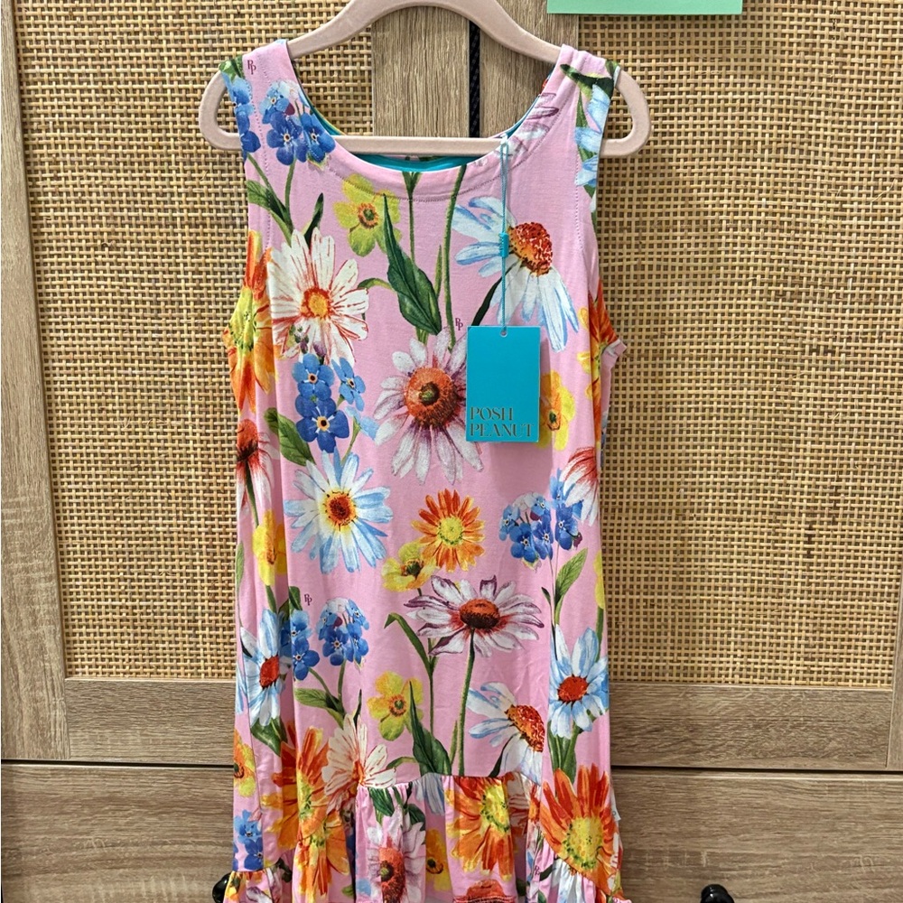 Floral Pink Kids Dress by Posh Peanut